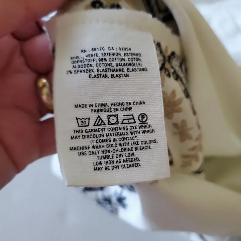 Pilcro and the Letterpress by Anthropolgie Boho Embroidery Cream Denim Skirt